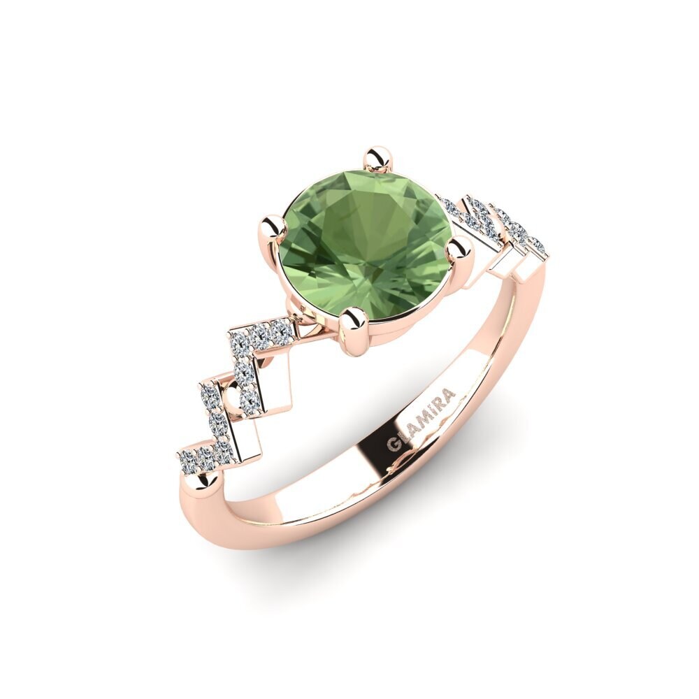 Zafiro Verde Anillo de compromiso Wollega - Round