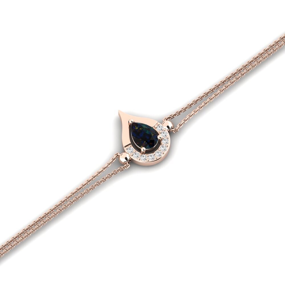 9ct Rose Gold Black Opal Women's Bracelet Barjols