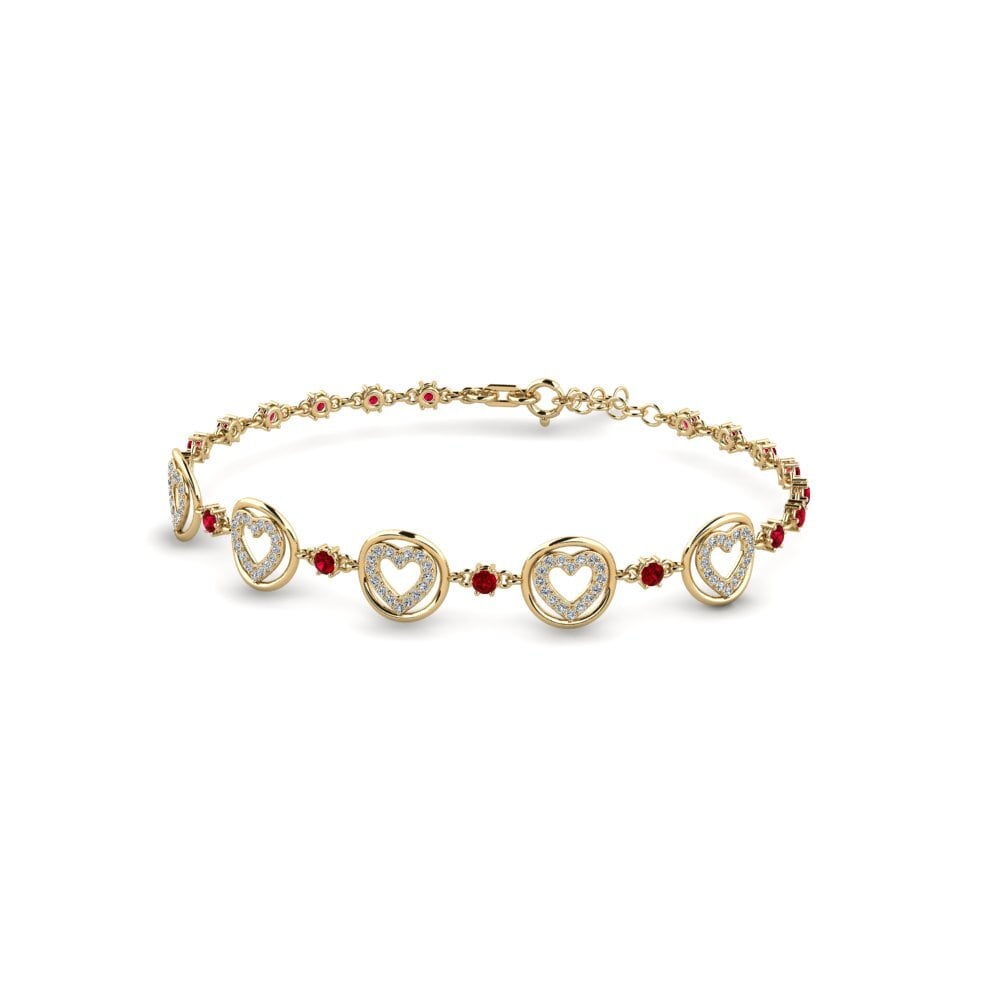 Zircone Rouge Bracelet pour femme Fibilm