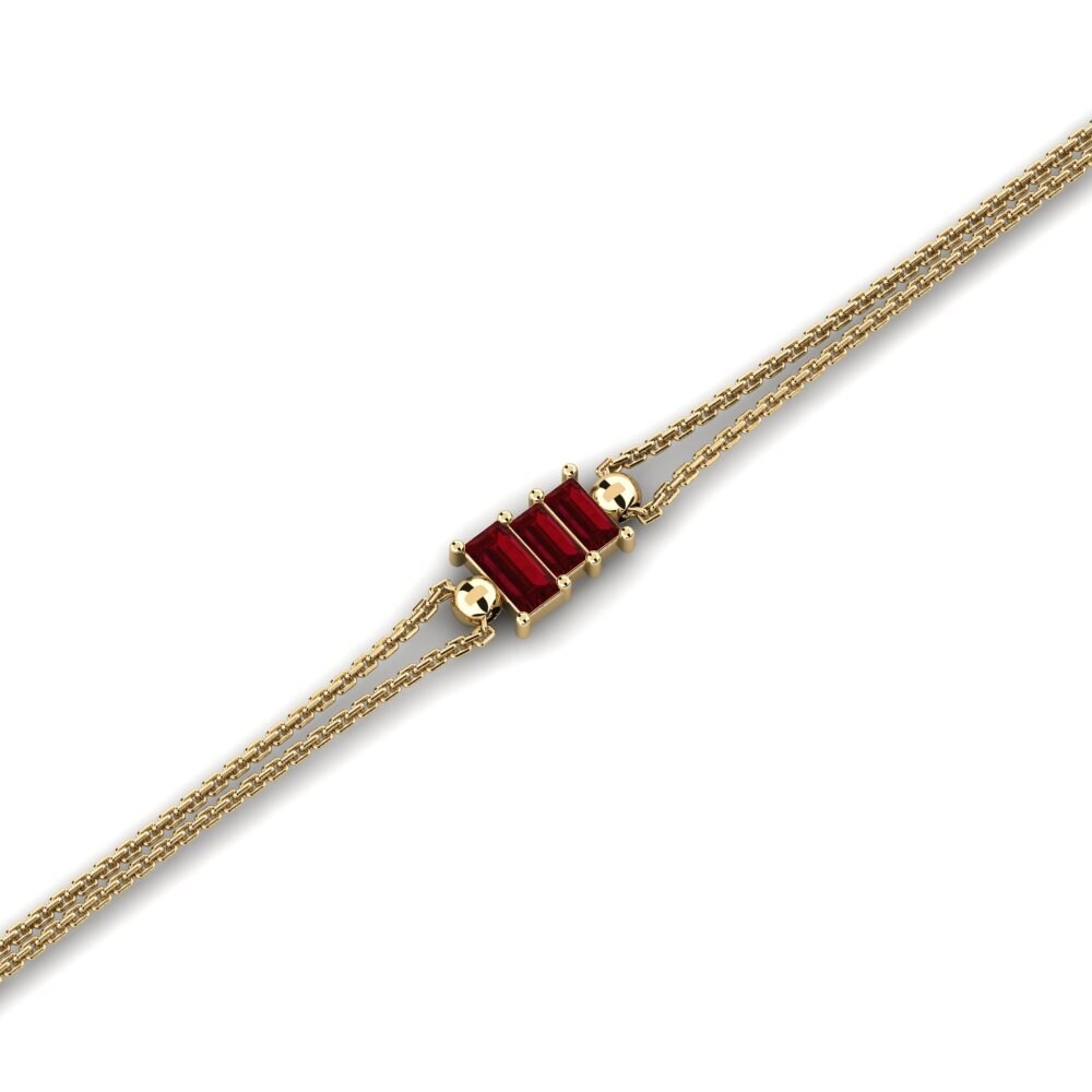 Baguette Red Zirconia Women's Bracelet Fiblid