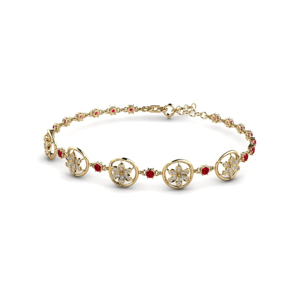 Zircone Rouge Bracelet pour femme Fjecta