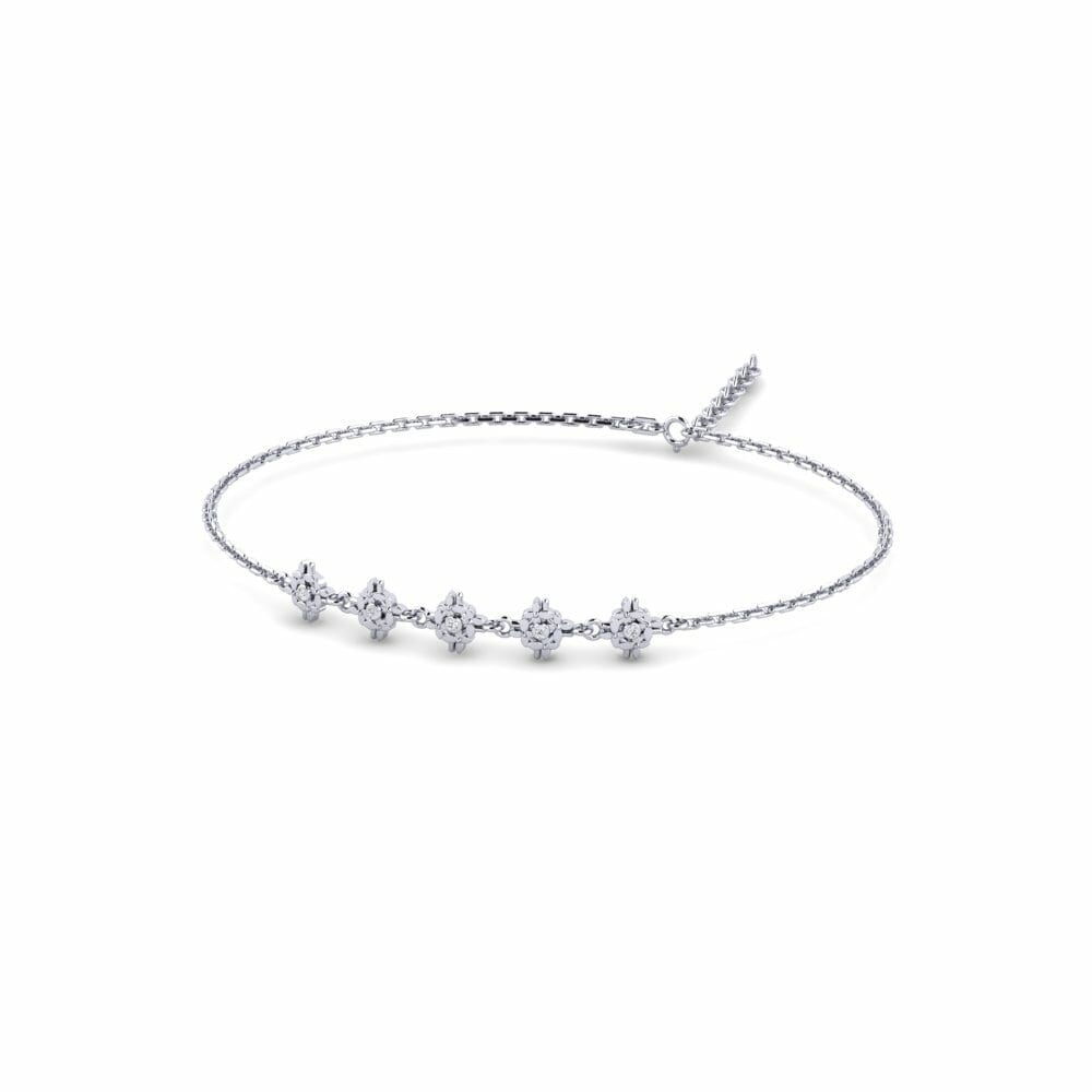 14K White Gold Diamond Women's Bracelet Fluitie