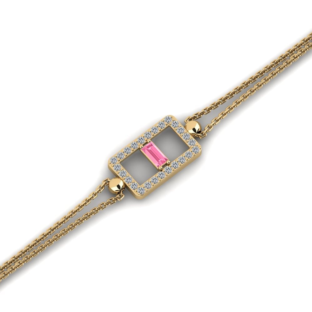 Baguette Pink Sapphire Women's Bracelet Futhoress