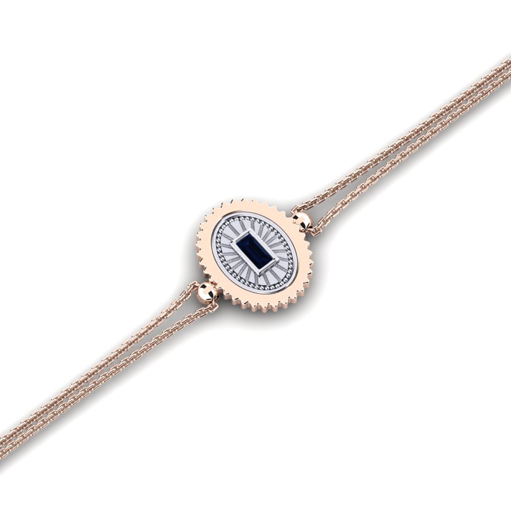 9ct Rose & White Gold Sapphire Women's Bracelet Gauzy