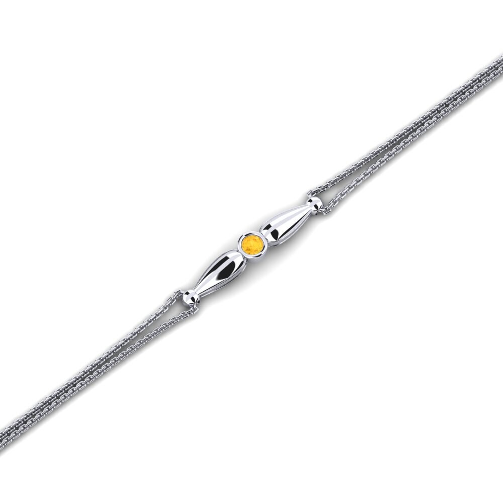 Platine 950 Citrine Bracelet pour femme Over