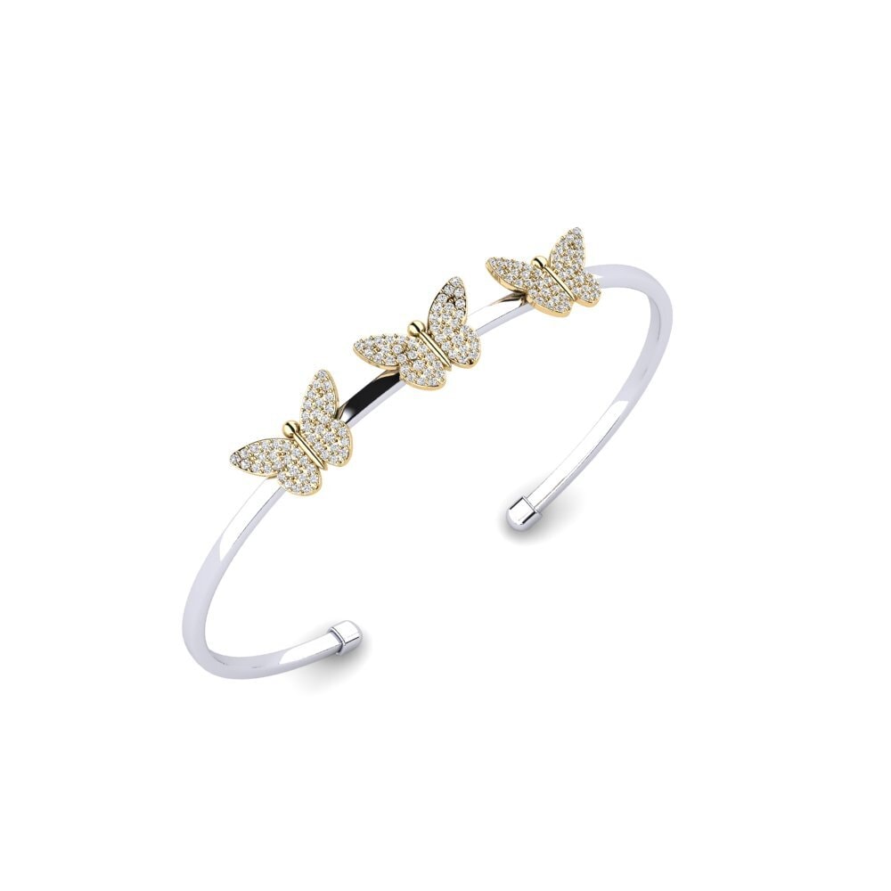 9ct White & Yellow Gold Moissanite Women's Bracelet Oxalic