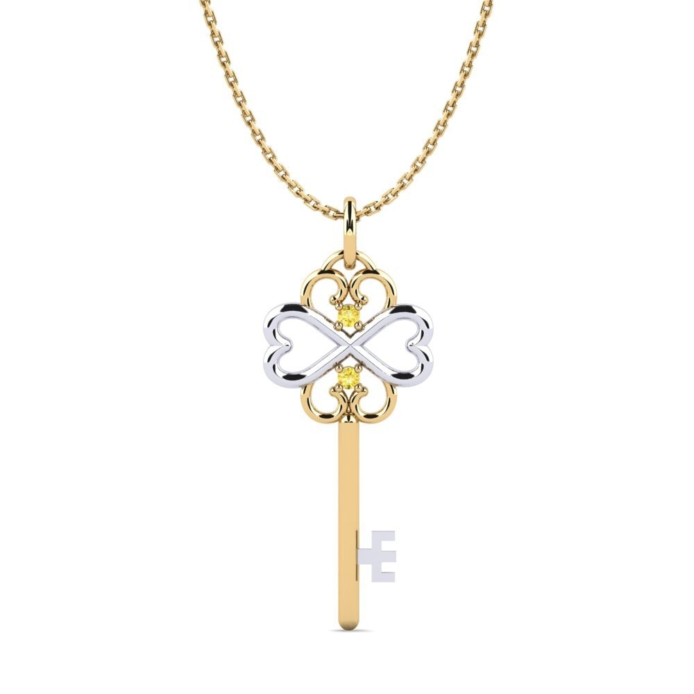 14ct Yellow & White Gold Yellow Sapphire Women's Pendant Gilda