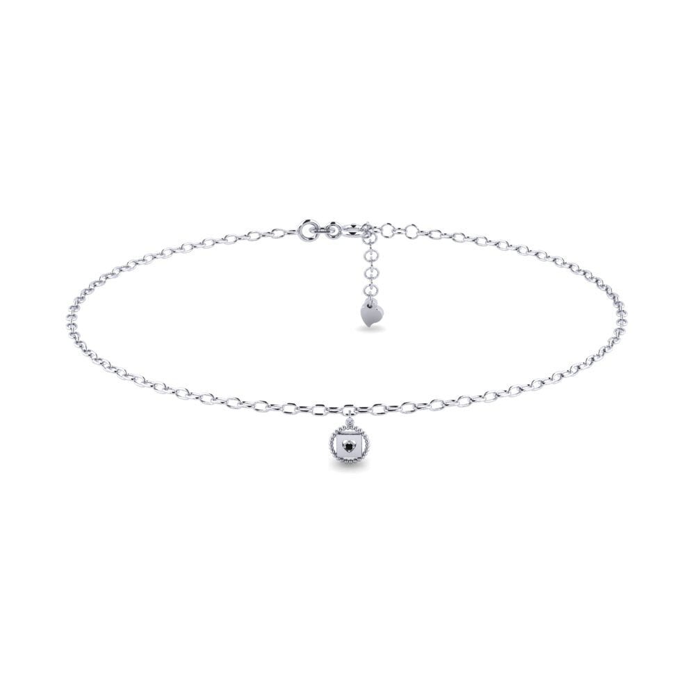 Plata 925 Zafiro negro Tobillera de mujer Alast