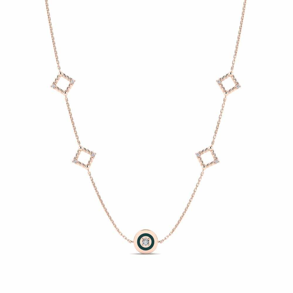 Vàng Hồng 14K Tròn Đá Zirconia Dây chuyền nữ Corriverton