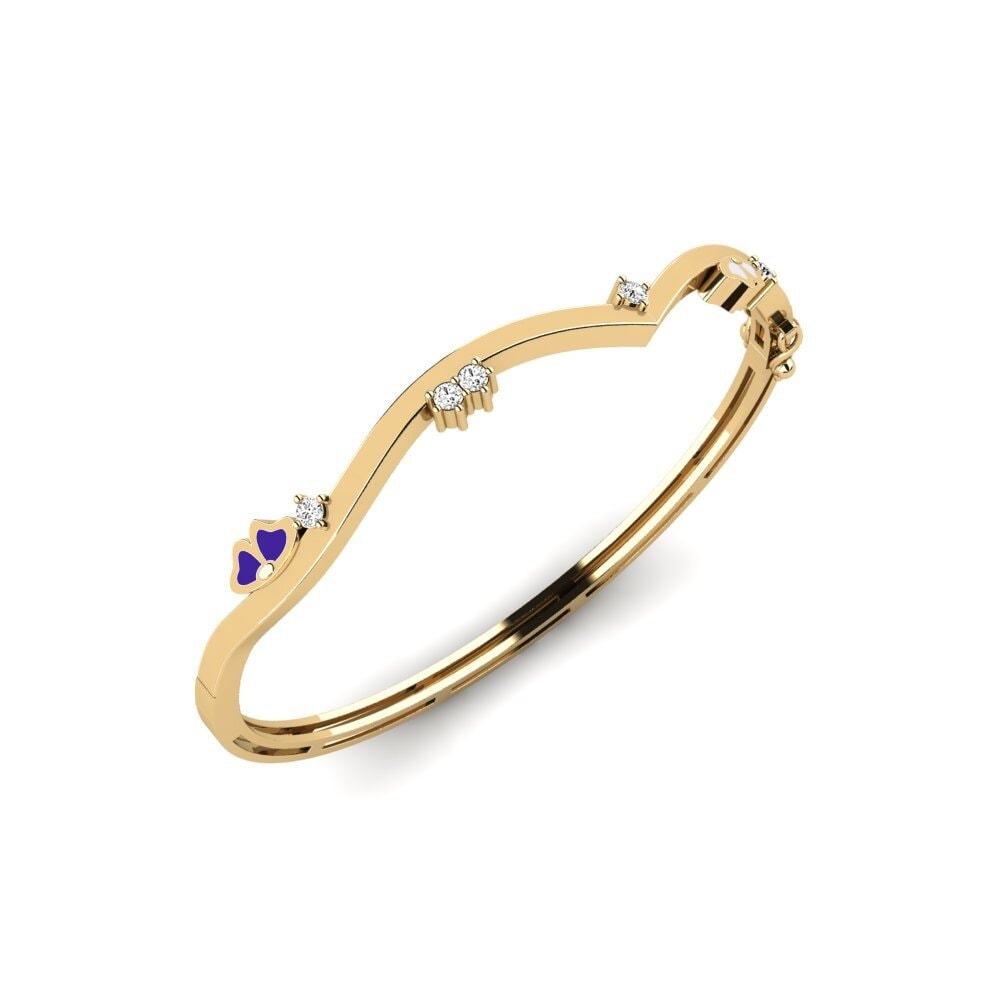18k Yellow Gold Moissanite Women's Bangle Dominance