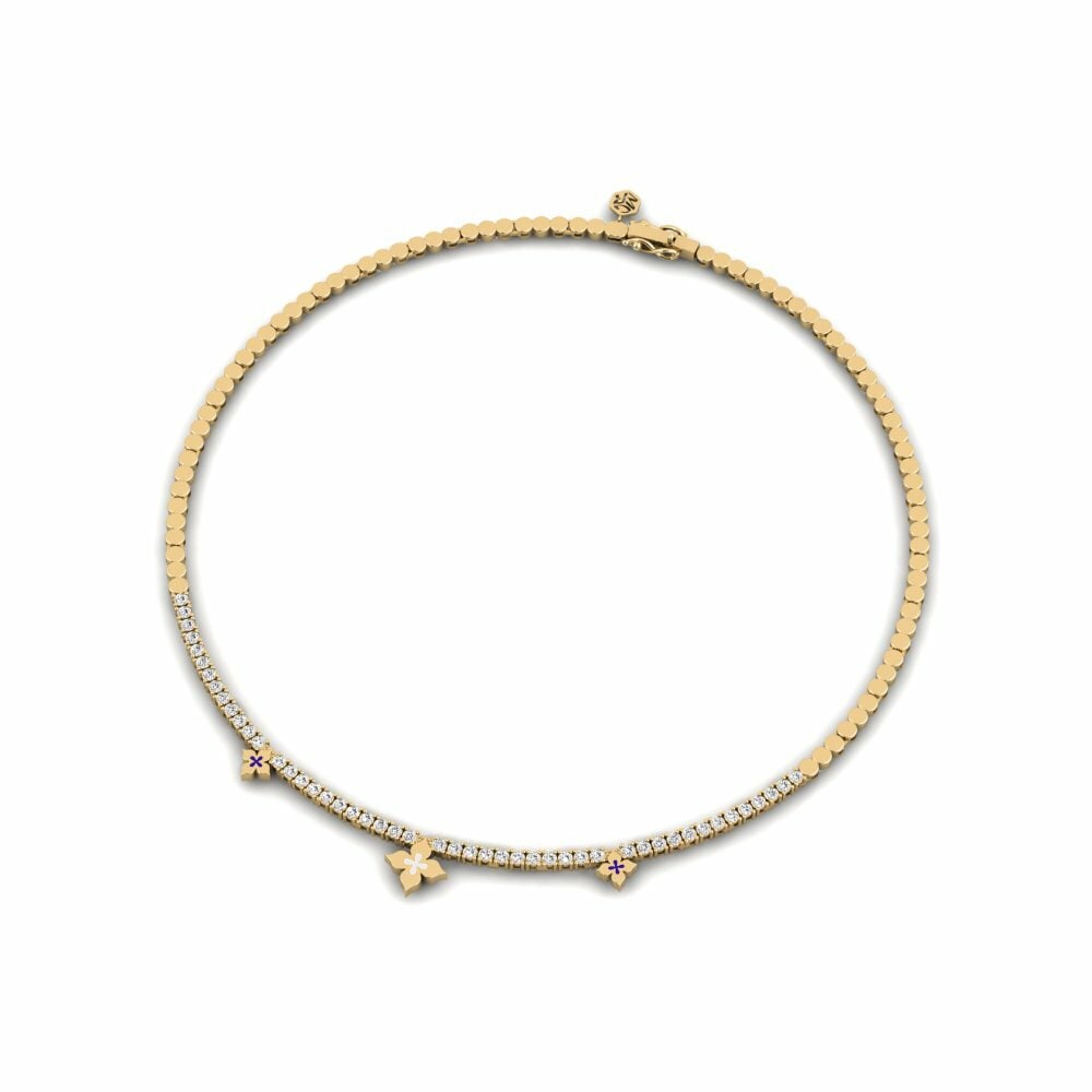 18k Yellow Gold Moissanite Collier Irreversible