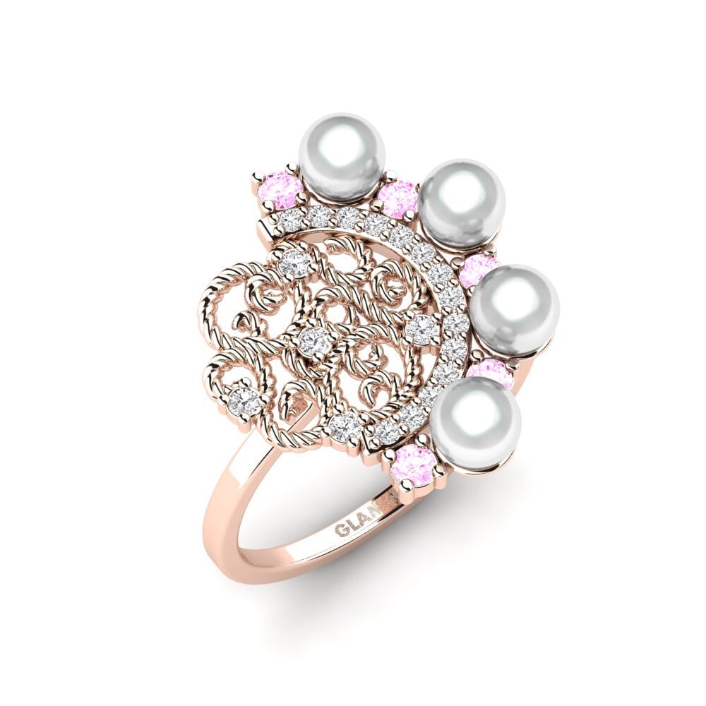 14K Rood Goud Roze Saffier Ringen Parium