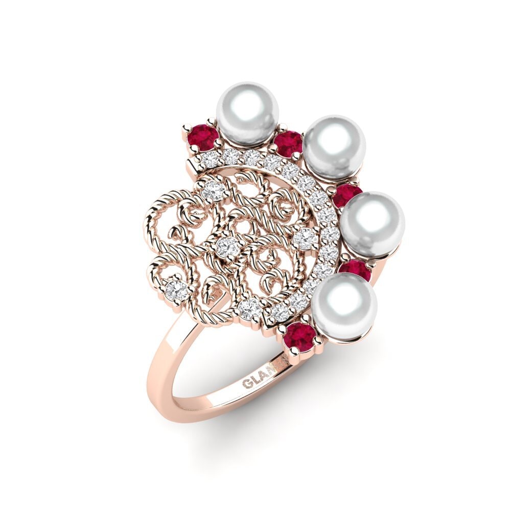 14K Rood Goud Robijn Ringen Parium