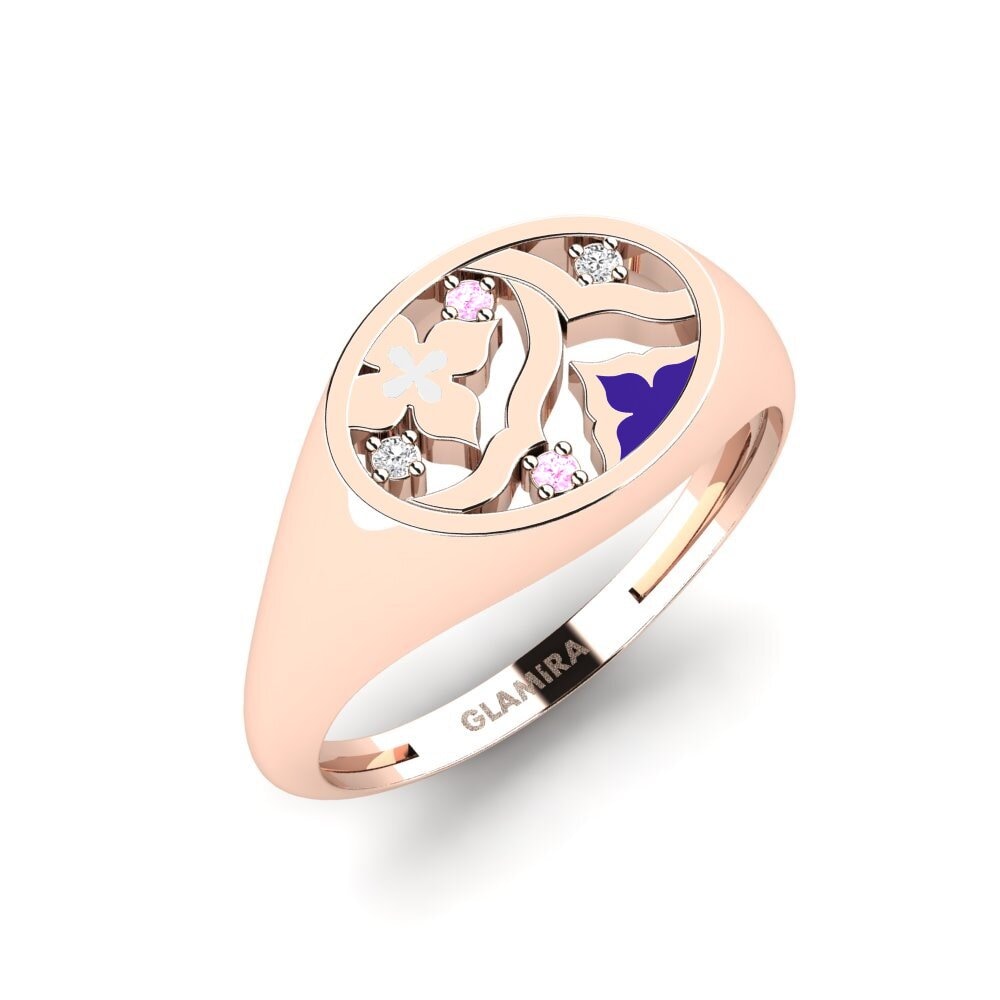 14K Rood Goud Roze Saffier Ringen Philosophize