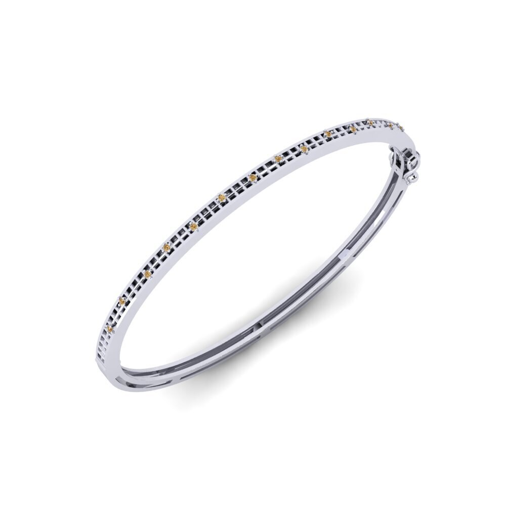 9k White Gold Brown Diamond Women's Bangle Plav