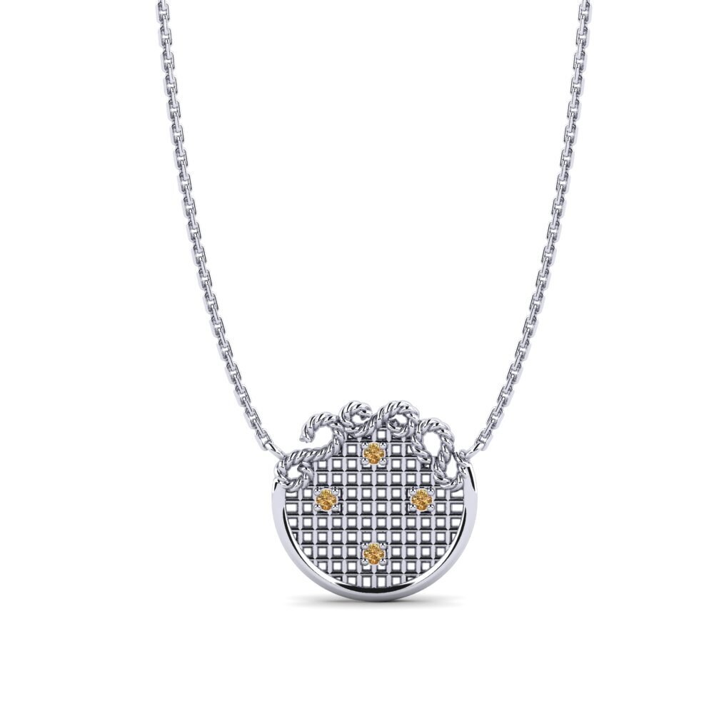 9k White Gold Brown Diamond Women's Necklace Prestvannet