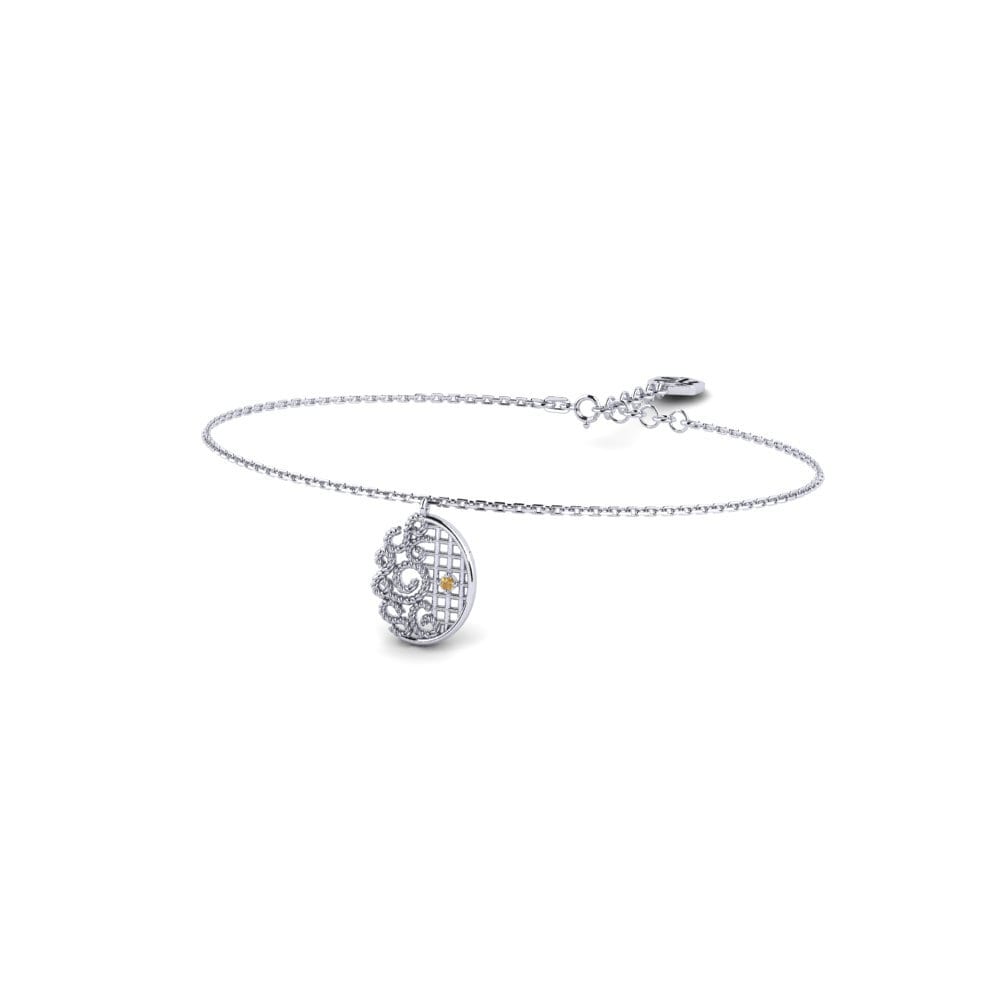 9k White Gold Brown Diamond Women's Bracelet Roopkund