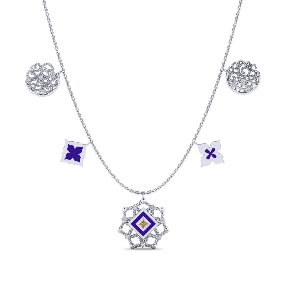 9k White Gold Brown Diamond Women's Necklace Takaungu