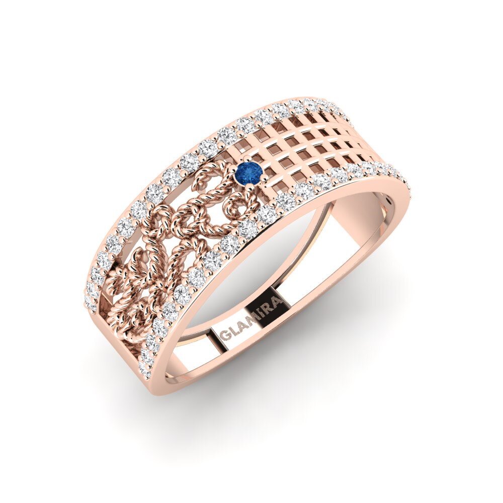 14K Rood Goud Donker Blauwe Zirkoon Verlovingsring Votkinsk