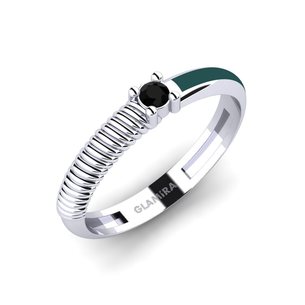 14K Wit Goud Zwarte Saffier Ringen Wandaik