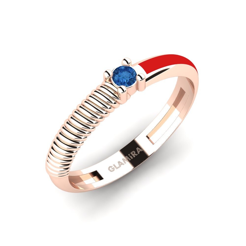 14K Rood Goud Donker Blauwe Zirkoon Ringen Wandaik