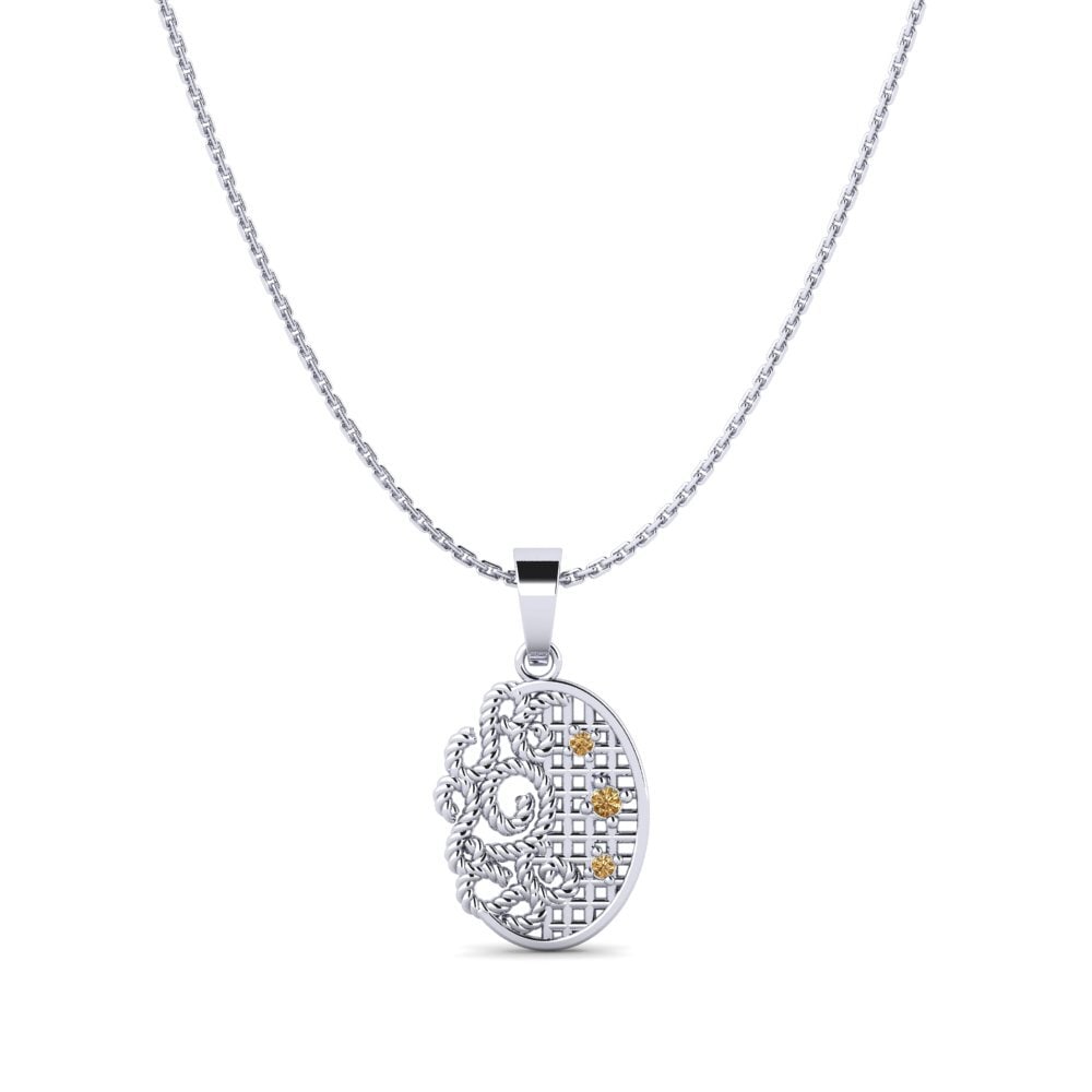 9k White Gold Brown Diamond Women's Pendant Yatesville