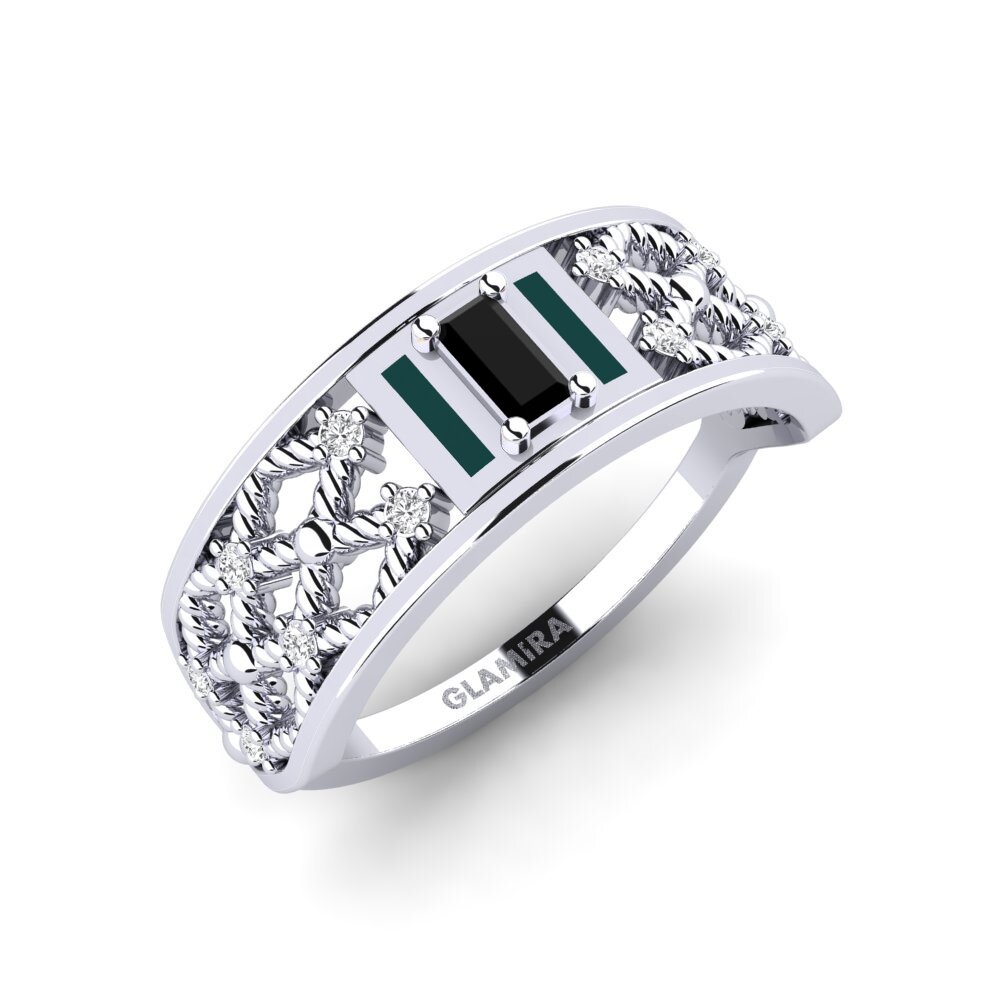 14K Wit Goud Zwarte Saffier Ringen Barra