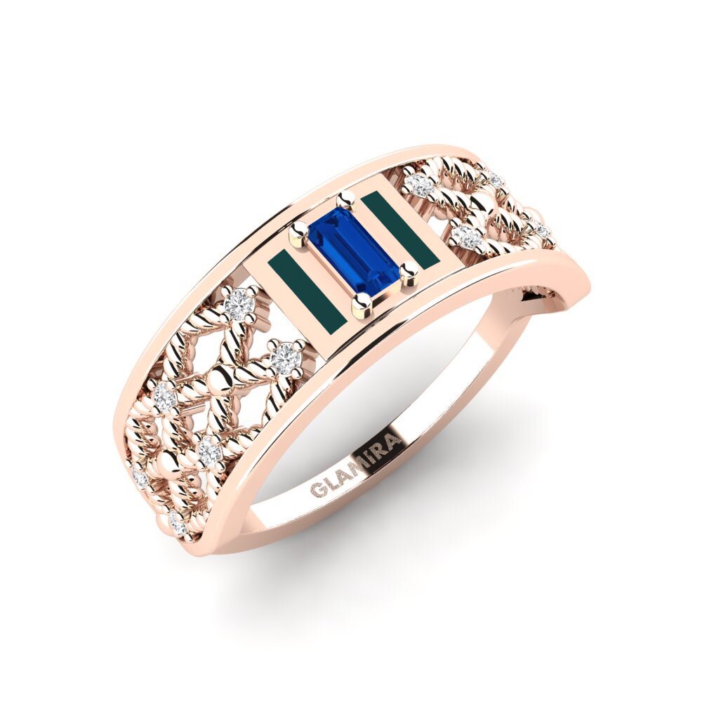 14K Rood Goud Donker Blauwe Zirkoon Ringen Barra