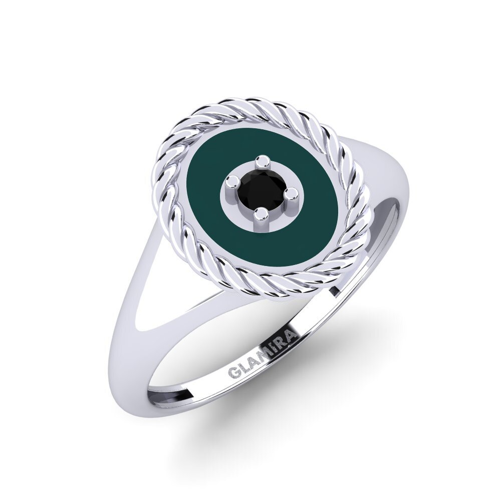 14K Wit Goud Zwarte Saffier Ringen Calgary