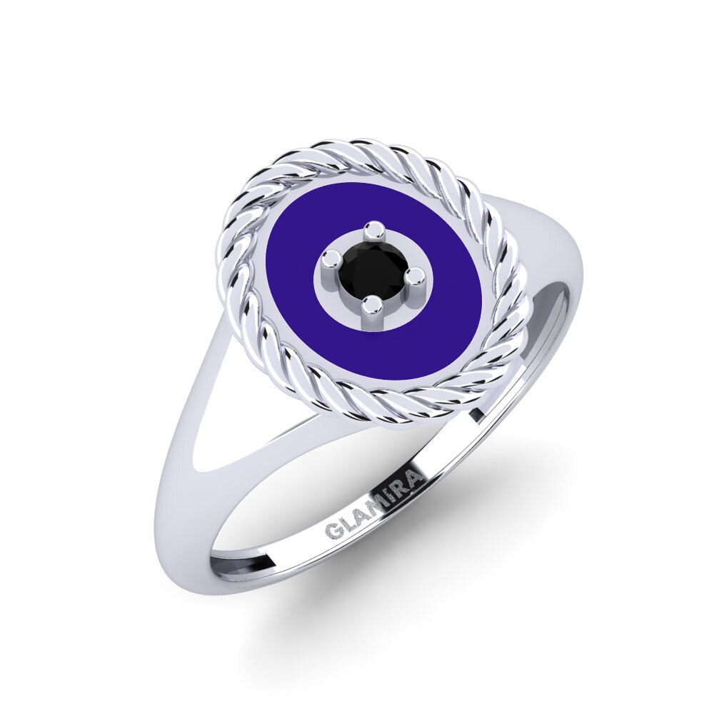 14K Wit Goud Zwarte Saffier Ringen Calgary