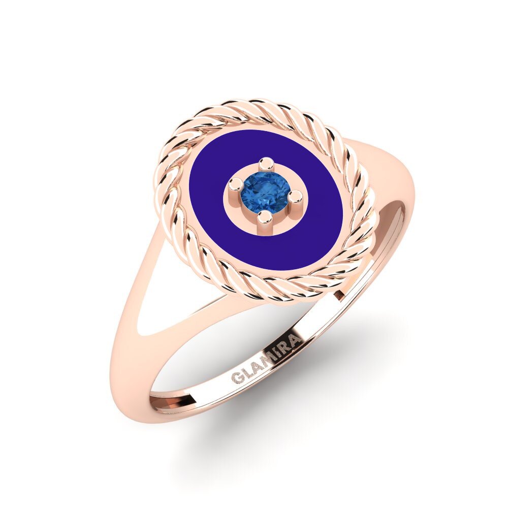 14K Rood Goud Donker Blauwe Zirkoon Ringen Calgary