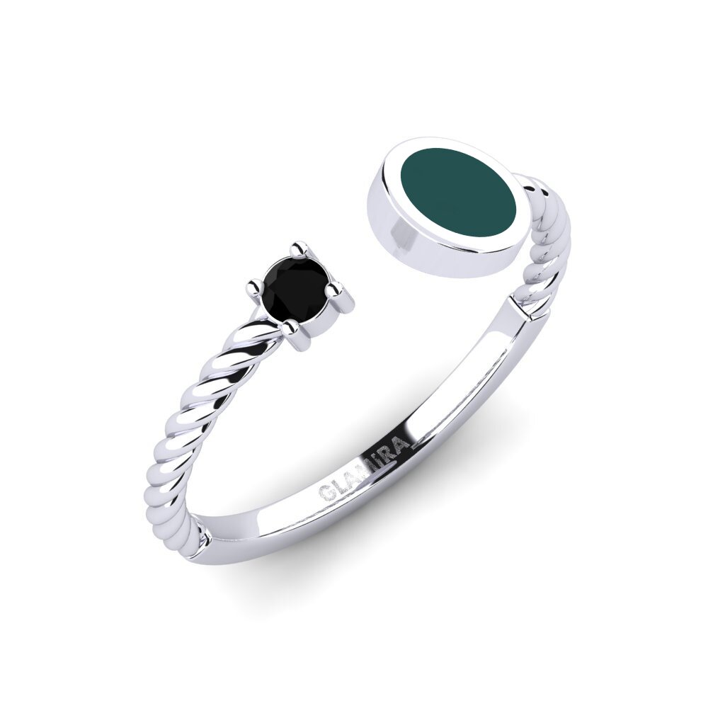 14K Wit Goud Zwarte Saffier Ringen Camrose