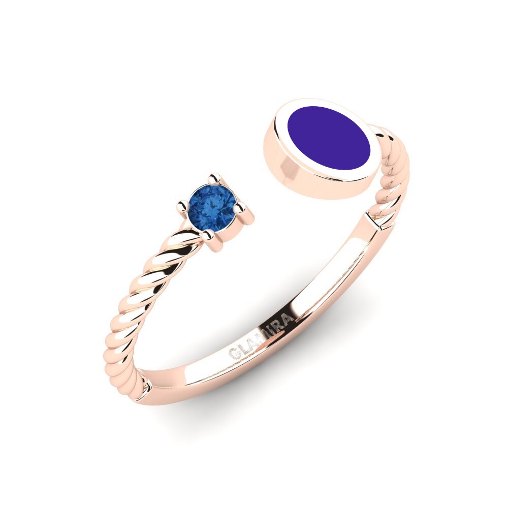 14K Rood Goud Donker Blauwe Zirkoon Ringen Camrose