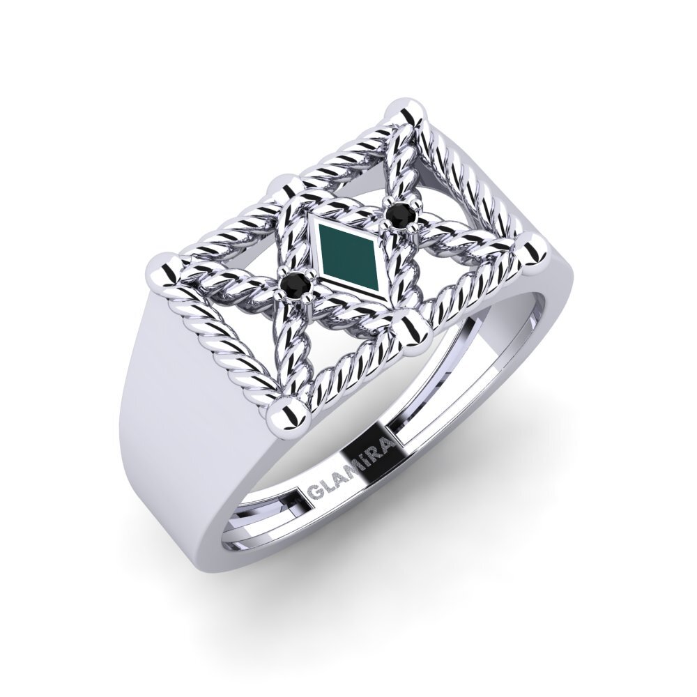 14K Wit Goud Zwarte Saffier Ringen Falmouth