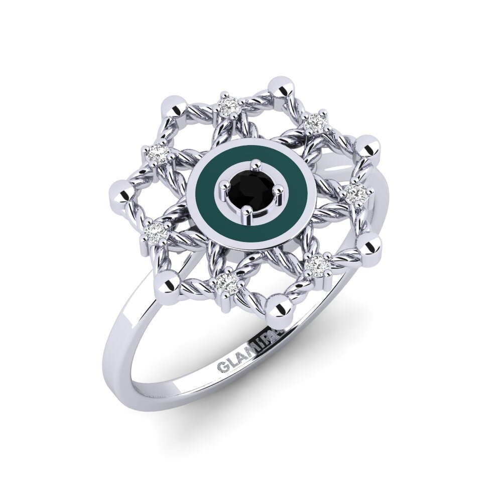 14K Wit Goud Zwarte Saffier Ringen Farato