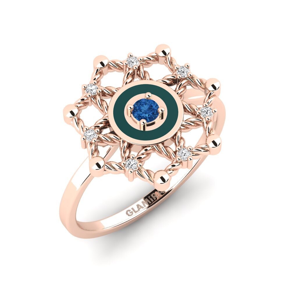 14K Rood Goud Donker Blauwe Zirkoon Ringen Farato