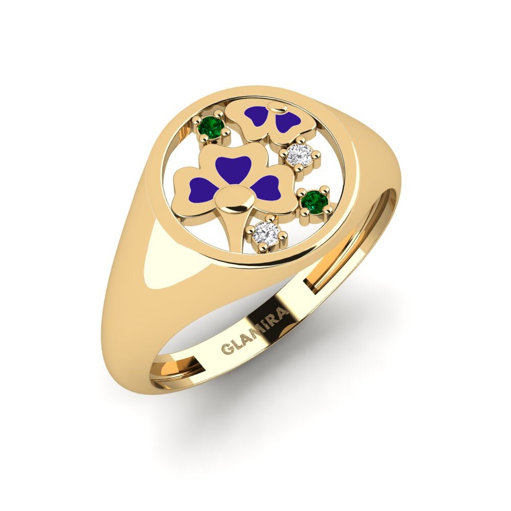 14K Geel Goud Groene Zirkoon Ringen Foundation