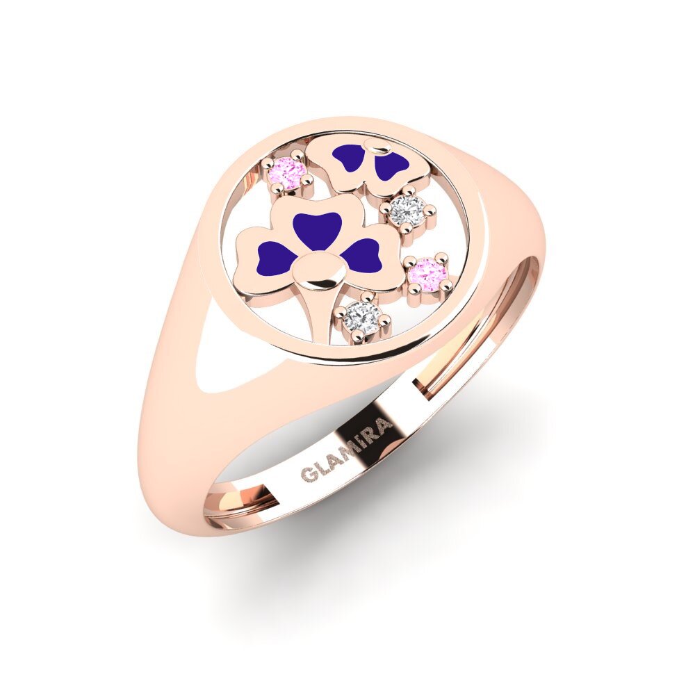 14K Rood Goud Roze Saffier Ringen Foundation