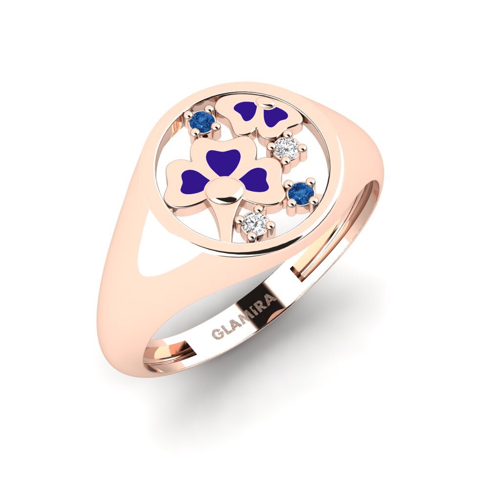 14K Rood Goud Donker Blauwe Zirkoon Ringen Foundation