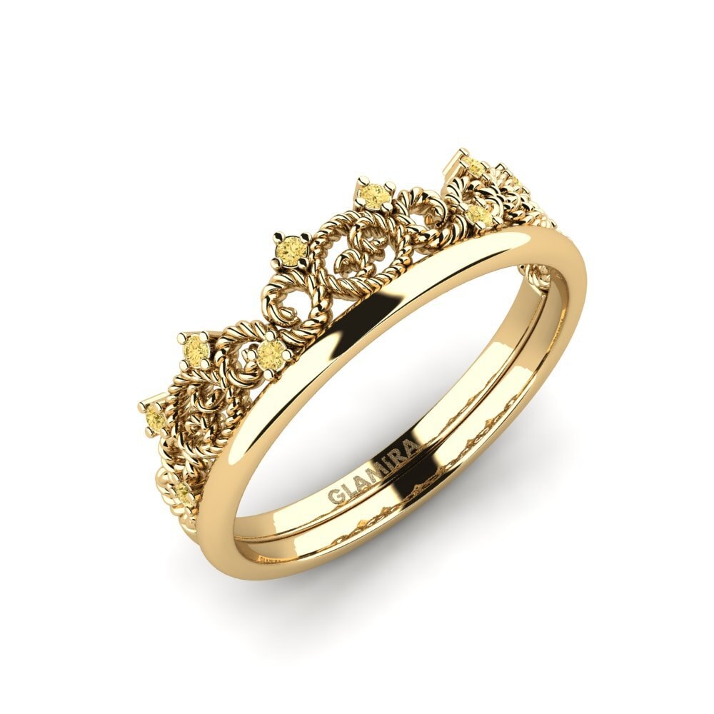 Gele Diamant Verlovingsring Halieis