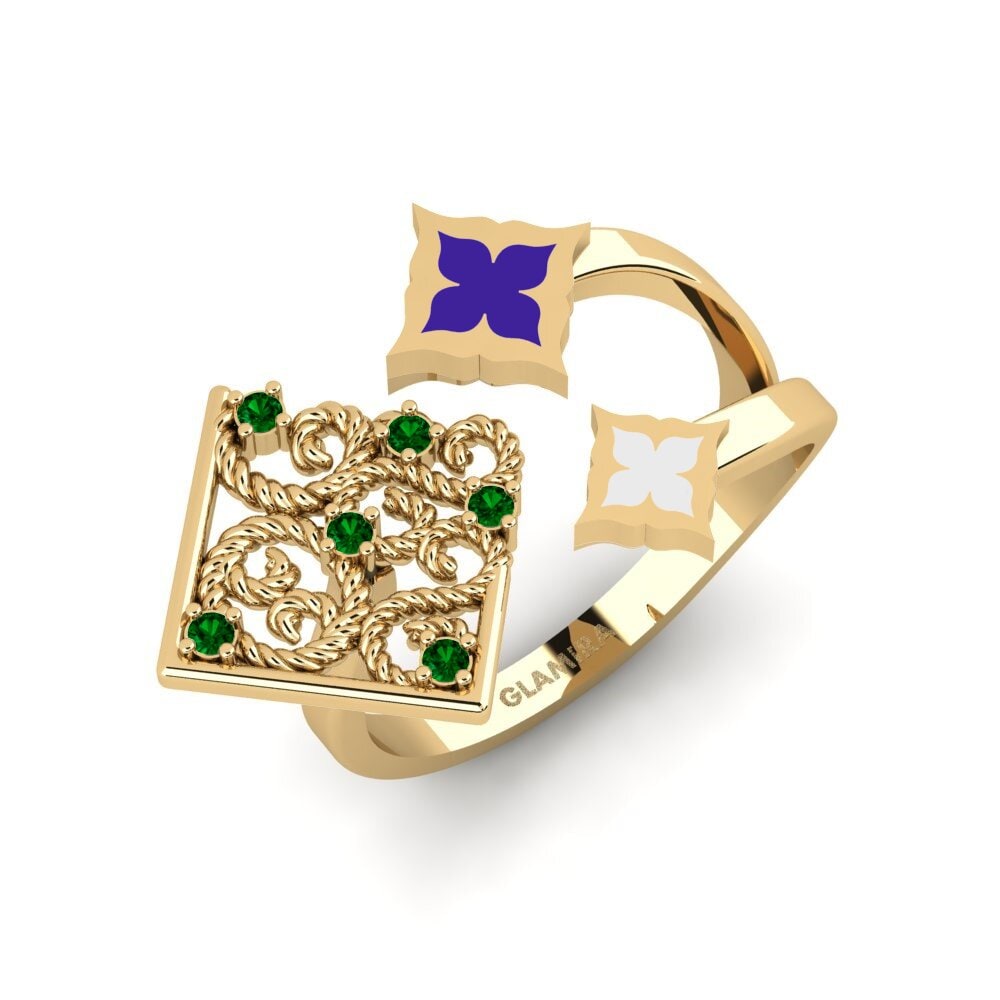 14K Geel Goud Groene Zirkoon Ringen Himela