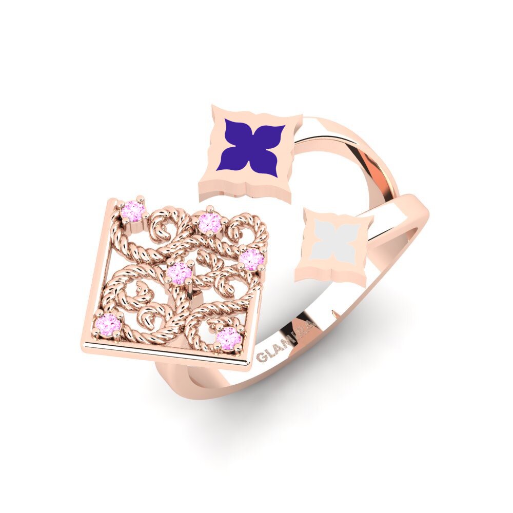 14K Rood Goud Roze Saffier Ringen Himela