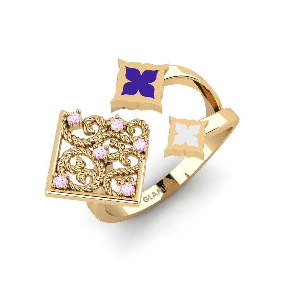 14K Geel Goud Roze Saffier Ringen Himela