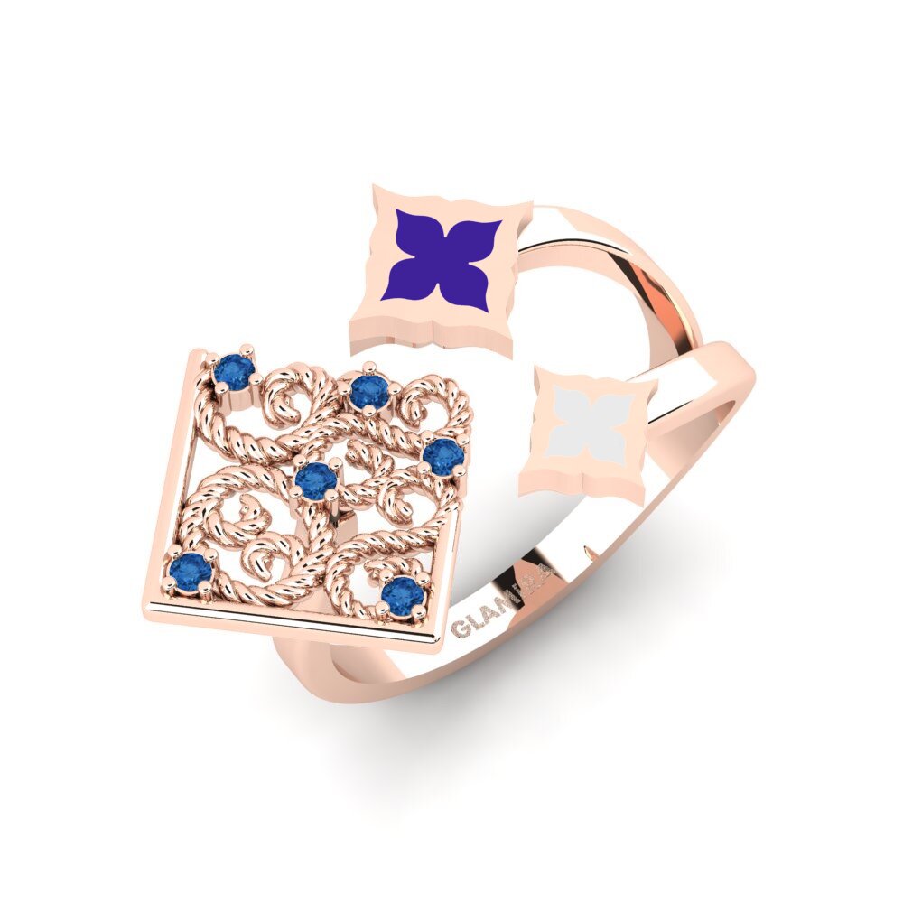 14K Rood Goud Donker Blauwe Zirkoon Ringen Himela