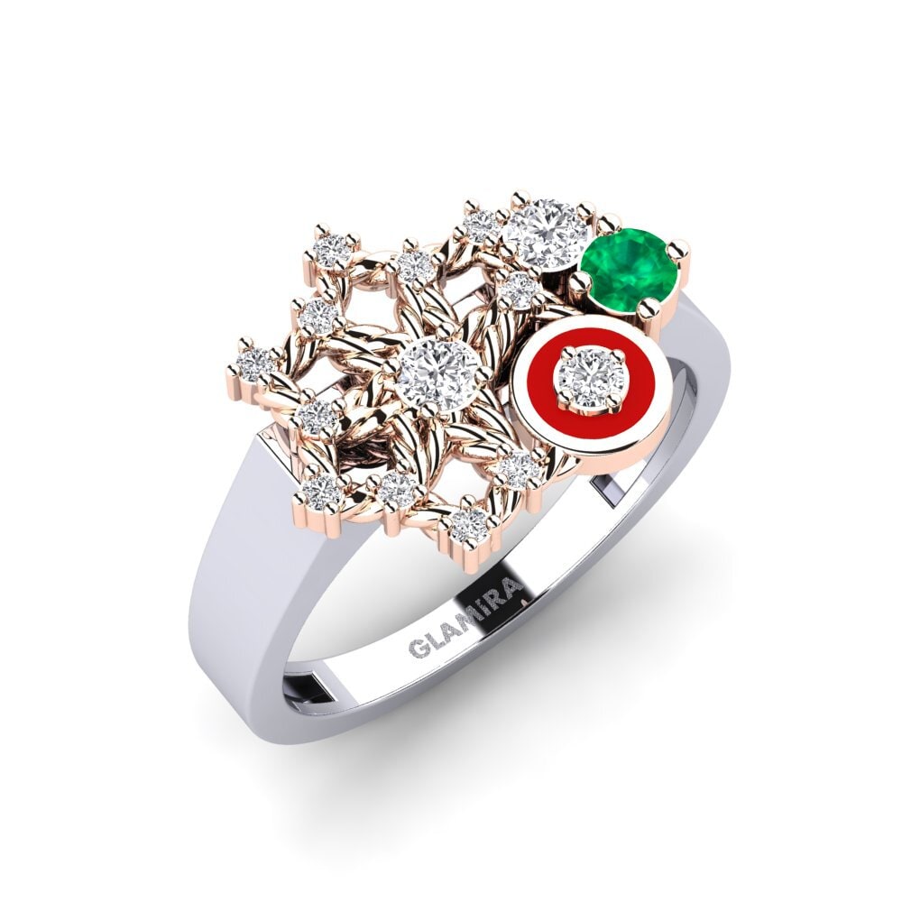 375 Weiß & Rotgold Ring Hosororo