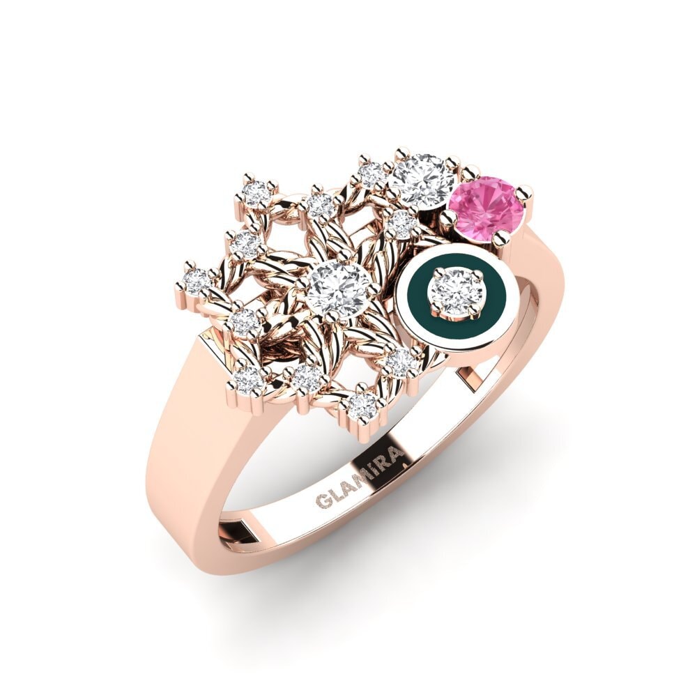 14K Rood Goud Roze Saffier Ringen Hosororo