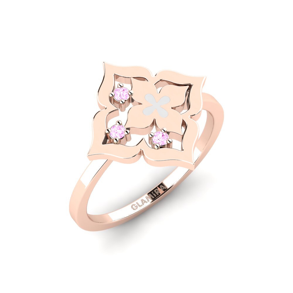 14K Rood Goud Roze Saffier Ringen Imply