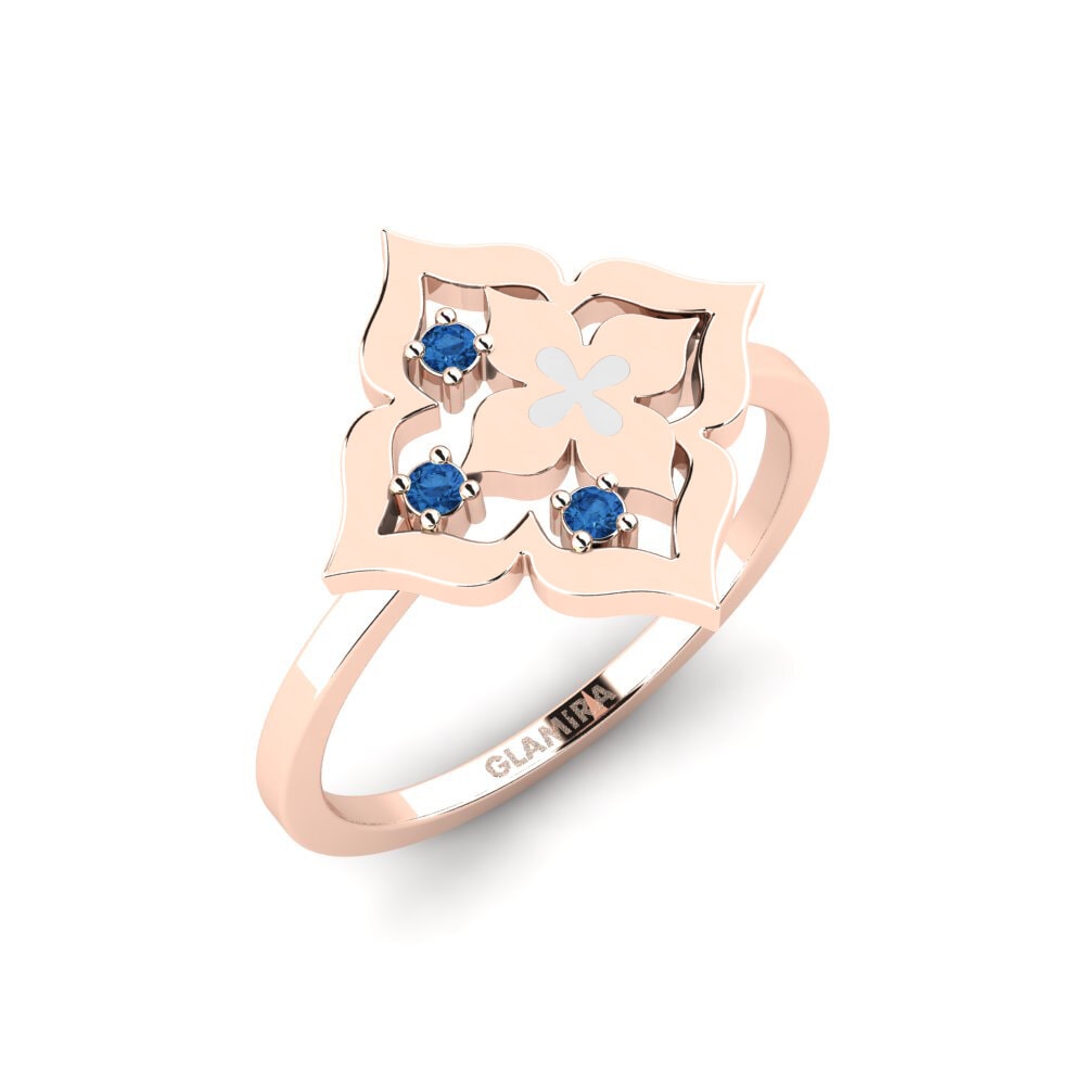 14K Rood Goud Donker Blauwe Zirkoon Ringen Imply