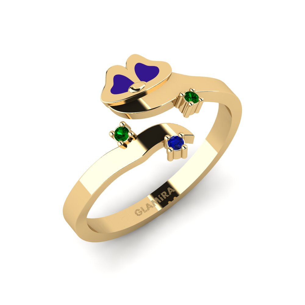 14K Geel Goud Groene Zirkoon Ringen Infinitely