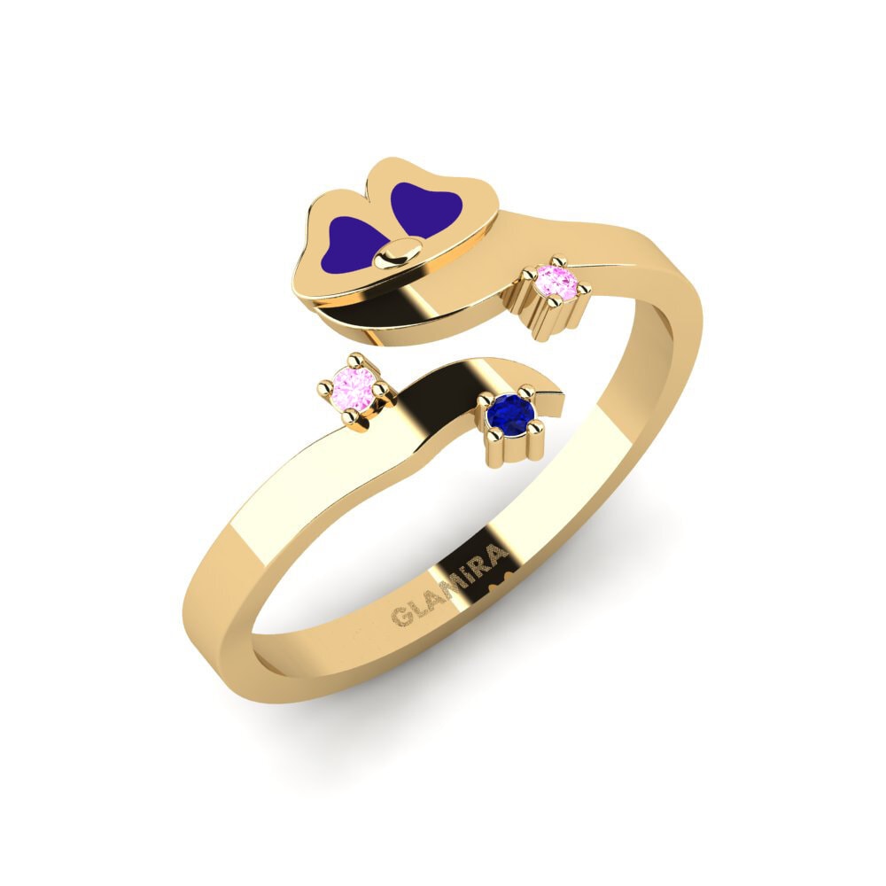 14K Geel Goud Roze Saffier Ringen Infinitely